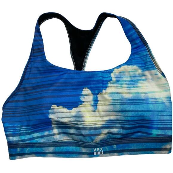 Victoria Secret The Show Off Blue Tie Dye Sport Bra Women's Size M NWT - Picture 1 of 5